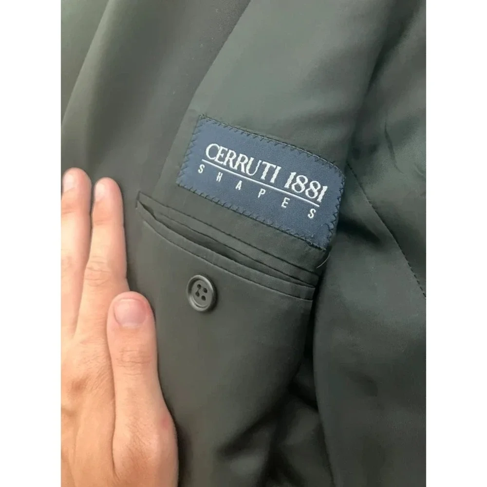 VTG Cerruti 1881 Shapes Black Wool Blazer Euro 62 Italy Old Money